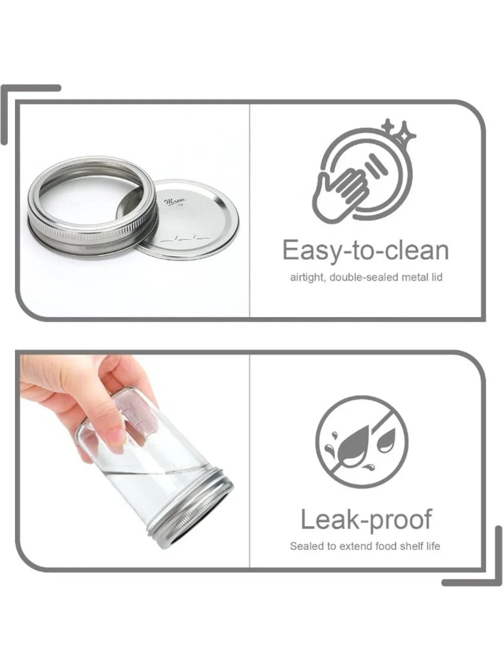30 Pack Half Pint Mason Jars with Lids - Perfect for Canning & Storage